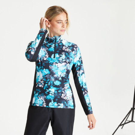 Damen-Sweatshirt Dare 2b Divulge Core Stretch hellblau AzureBlueDispersedFloralPrint