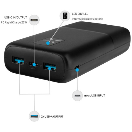 Powerbank FIXED Zen 20 s LCD displejem