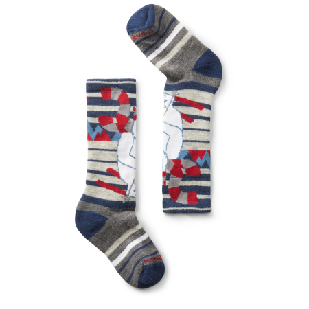 Kindersocken Smartwool Kids' Wintersport Full Cushion Yeti OTC blau/rot ALPINE BLUE