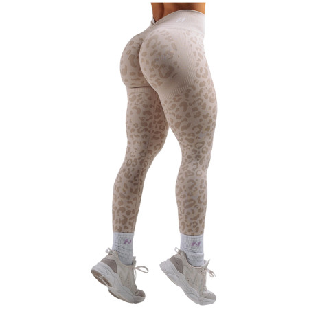 Damen-Leggings Nebbia Push-Up Compression Leopard Leggings Primal beige CREAM LEOPARD