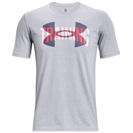 Herren-T-Shirt Under Armour Training Overlay SS grau Mod Gray Light Heather / / White