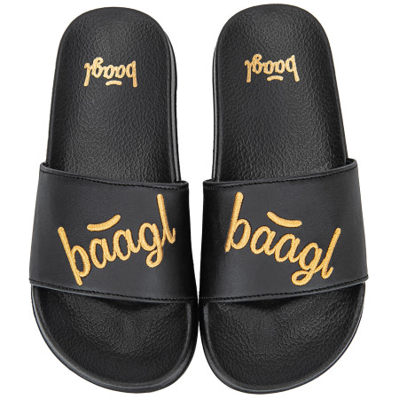 Kinderpantoffeln Baagl Logo Gold