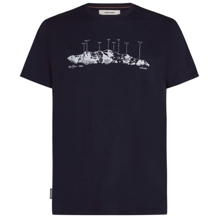 Herren T-Shirt Icebreaker Men Merino 150 Tech Lite SS Tee The Peaks dunkelblau Midnight Navy