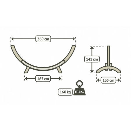 Ständer für Hängematte La Siesta Maera Eucalyptus (do 160 kg)