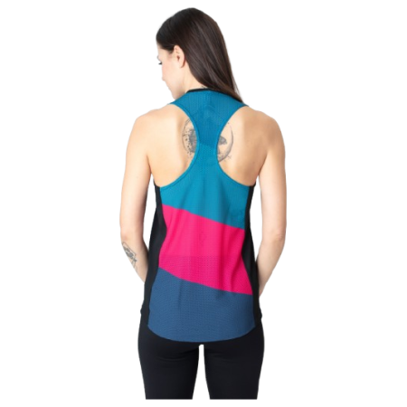 Damenunterhemd Drexiss Fit Stripe Pink schwarz/blau