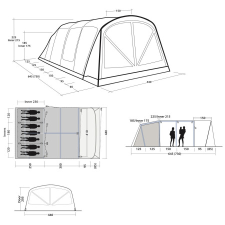 Aufblaszelt Outwell Charleston 7 Air TC