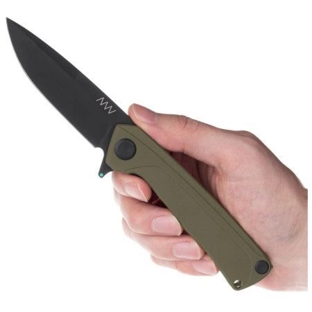 Klappmesser Acta non verba Z100 BB DLC/Plain Edge, G10 grün olive