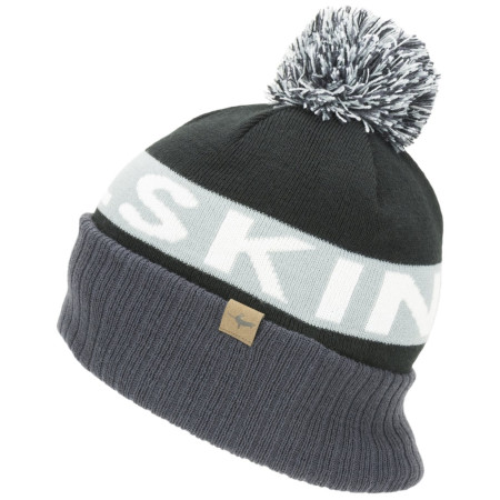 Wintermütze SealSkinz Water Repellent Cold Weather Bobble Hat schwarz/grau Black/Grey/White