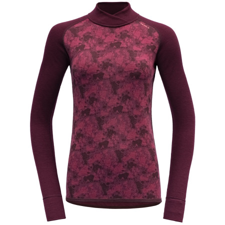 Damen Funktions-Sweatshirt Devold Kvitegga Merino 230 C.Neck Wmn rosa/weinfarbe Beetroot