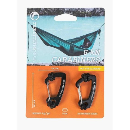 2er-Set ultraleichter Aluminium-Karabiner Ticket to the Moon 600 kg