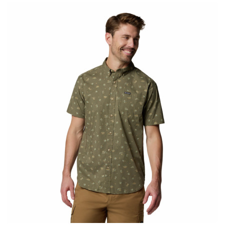 Herrenhemd Columbia Rapid Rivers™ Printed Short Sleeve Shirt dunkelgrün Stone Green Deserted