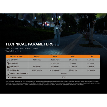 Aufladbare Taschenlampe Fenix E05R