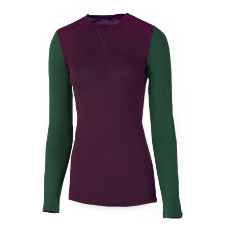 Damen-T-Shirt Warg Merino 165 Long rot/grün Wine/Green