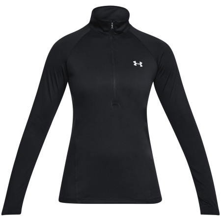 Damen-Funktionsshirt Under Armour Tech 1/2 Zip - Solid schwarz Black / Black / Metallic Silver