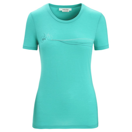 Damen-Funktionsshirt Icebreaker Tech Lite II SS Tee Cadence Paths hellgrün Fresh