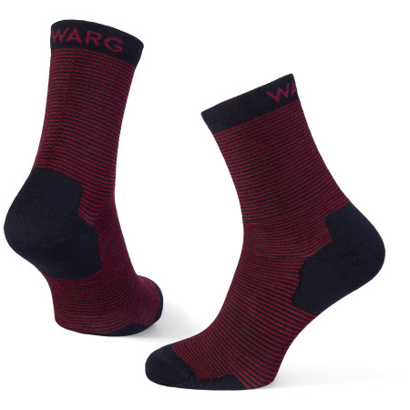 Socken Warg Happy Merino M Mini Stripes blau/rot Navy/Wine