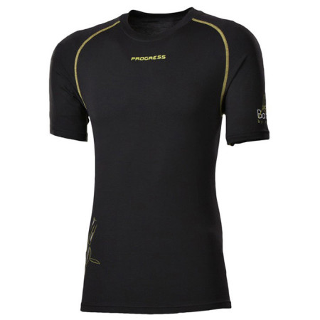 Herren-T-Shirt Progress Triko NKR 28CA kr.r. schwarz Black/GreenStitching
