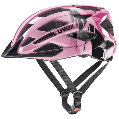 Kinder Fahrradhelm Uvex Air Wing 2 schwarz/rosa strawberry-black