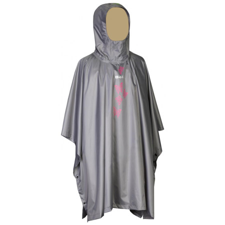 Kinder-Poncho Boll Kids grau/rosa Butterflies