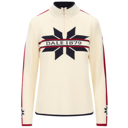 Damenpullover Dale of Norway Nåle Fem Sweater weiß/blau Offwhite Navy Red Rose