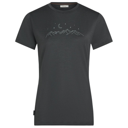 Damen-T-Shirt Icebreaker Women Merino 150 Tech Lite SS Tee Sparkling Stars dunkelgrau Obsidian