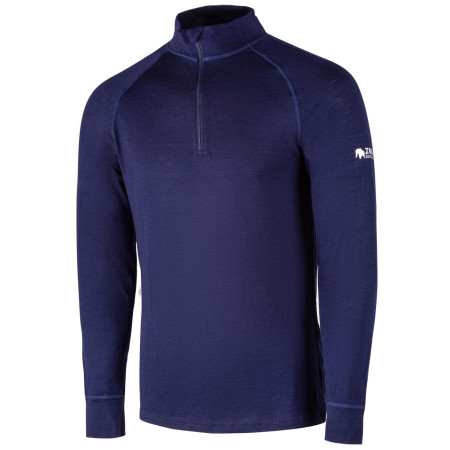 Herren-T-Shirt Zulu Merino 160 Zip Long blau Navy