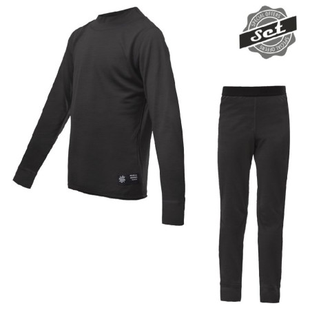 Kinder-Funktionsunterwäsche Sensor Merino Active Set schwarz