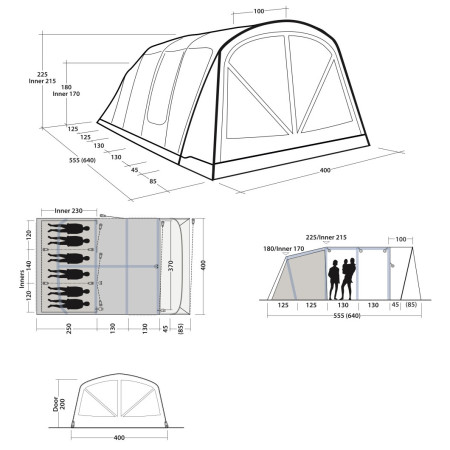 Aufblaszelt Outwell Alabama 6 Air TC