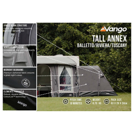 Anbau fürs Vorzelt Vango Tall Annex Elements ProShield - Balletto & Tuscany