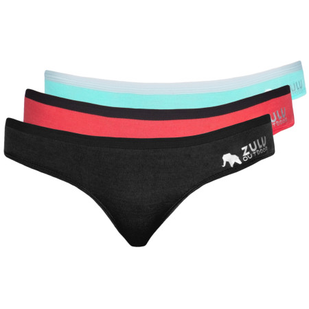 Damenhöschen Zulu Merino 160 Comfort 3 pack mix1 black+coral/black+aqua/grey
