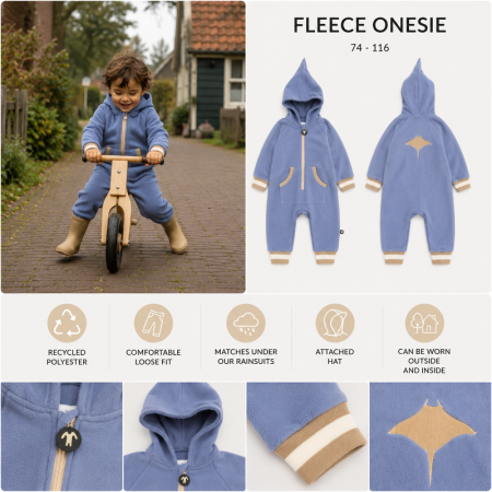 Kinderoverall DucKsday Polar Fleece Twin/Blue