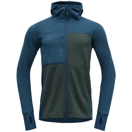 Herren Funktions-Sweatshirt Devold Nibba Pro Merino Jkt Hood blau/grau Flood/Woods