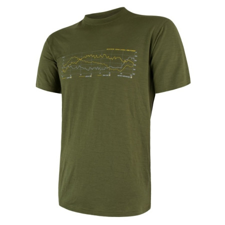 Herren-T-Shirt Sensor Merino Wool Active PT Track (short sleeve) dunkelgrün Safari