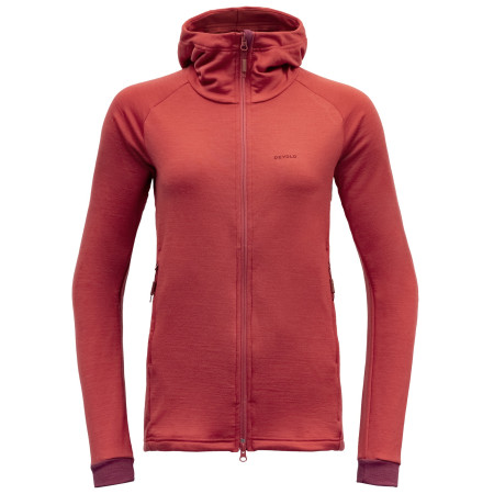 Damen Funktions-Sweatshirt Devold Nibba Merino Jkt Hood rot Beauty