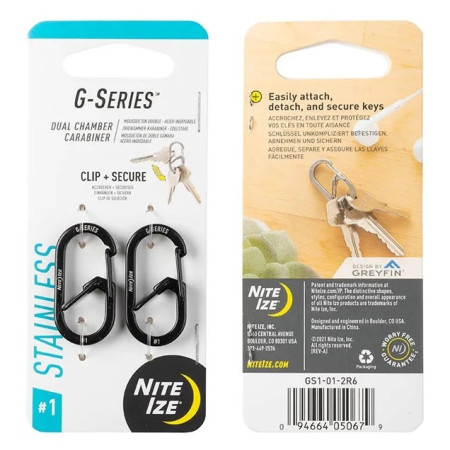 Karabiner-Set Nite Ize G-series #1 schwarz Černá