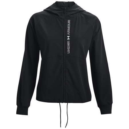 Damenjacke Under Armour Woven FZ Jacket schwarz Black / Black / White