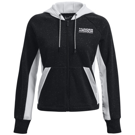 Damen-Sweatshirt Under Armour Rival + FZ Hoodie schwarz Black / White / White