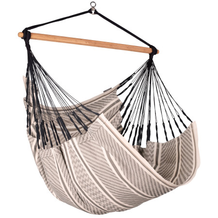 Hängestuhl La Siesta Habana Comfort schwarz/weiß Ribs