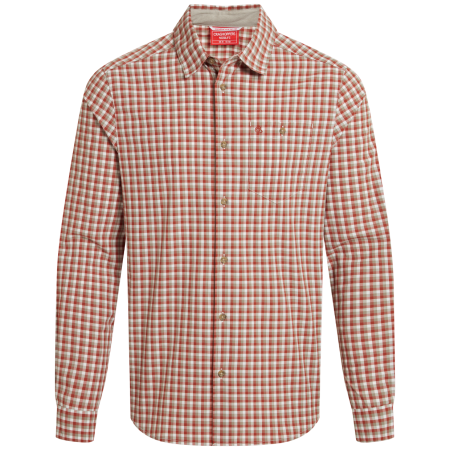 Hemd Craghoppers NosiLife Nuoro Check Long Sleeved Shirt orange RedBeachChk