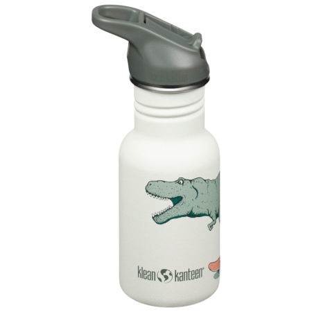Kindertrinkflasche Klean Kanteen Kid Classic Narrow 12oz (w/Flip Seal Sport Cap) weiß dino skate
