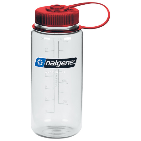 Flasche Nalgene Wide Mouth 500 ml Sustain durchsichtig Clearw/RedCap