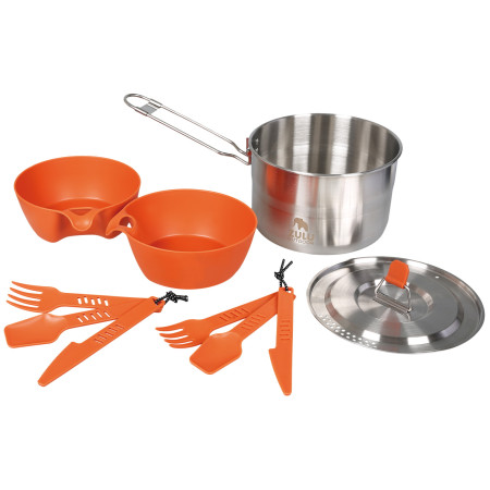Geschirrset Zulu Nest Set 2 L grau/orange silver/orange