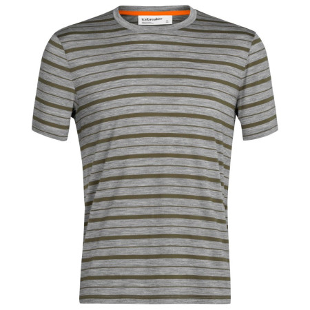 Herren-T-Shirt Icebreaker Mens Wave SS Tee Stripe grau Metro Heather/Loden