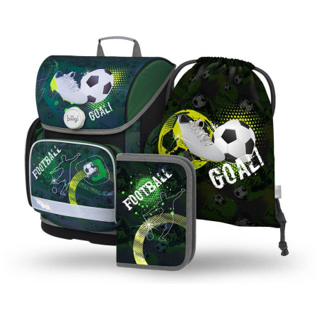 Rucksack-Set Baagl Ergo SET 3 Fotbal grün