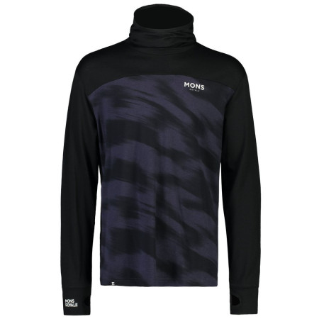 Herren-Funktionsshirt Mons Royale Yotei Powder Hood Ls schwarz/blau Black/Motion