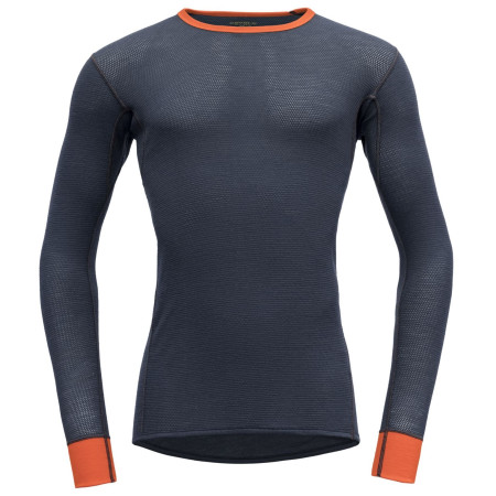 Herren-T-Shirt Devold Wool Mesh Man Shirt grau/orange Brick/Night