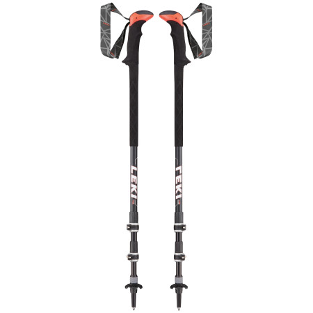 Trekkingstöcke Leki Sherpa XTG AS rot BlackWhiteFluorescentRed