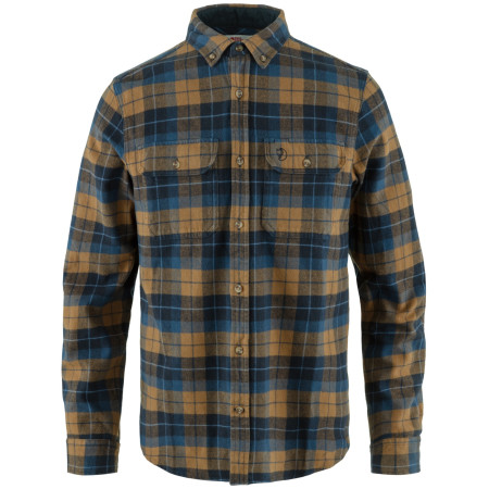 Herrenhemd Fjällräven Singi Heavy Flannel Shirt M blau Dark Navy-Buckwheat Brown