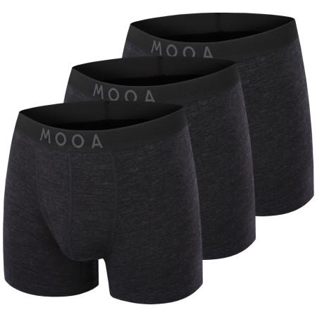 Herren-Boxershorts MOOA MerinoSilk 4in 3-pack schwarz black melange