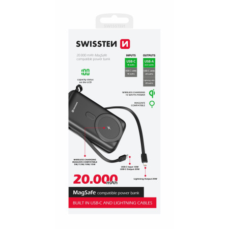 Kabellose Powerbank Swissten POWER BANK 20000 mAh PD 20W